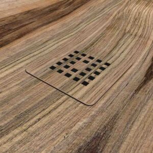 Plato de ducha resina textura pizarra acabado efecto Madera Nogal Volga - antideslizante STONE 3D moderno