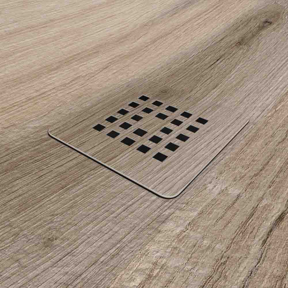 Plato de ducha resina textura pizarra acabado efecto Madera Roble Tortora - antideslizante STONE 3D moderno - Imagen 3