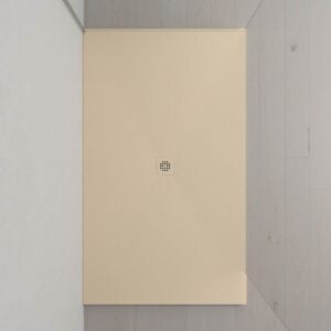 Plato ducha resina Extragrande XXL con textura pizarra y antideslizante CREMA Ral 1013