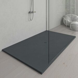 Plato ducha resina Extragrande XXL con textura pizarra y antideslizante GRIS ANTRACITA Ral 7016