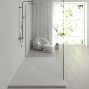 Plato ducha resina Extragrande XXL con textura pizarra y antideslizante ARENA Ral 7035