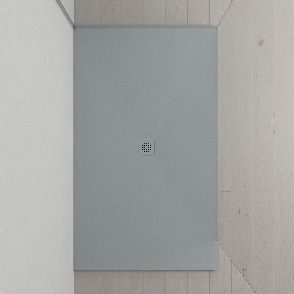Plato ducha resina Extragrande XXL con textura pizarra y antideslizante GRIS Ral 7040