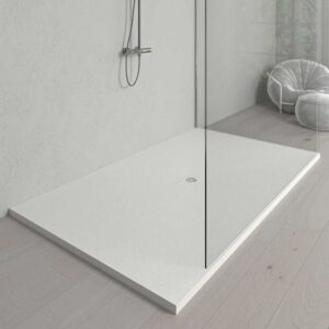 Plato ducha resina Extragrande XXL con textura pizarra y antisdeslizante BLANCO Ral 9003