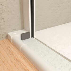 Mampara de ducha VERONA frontal abierta 1 fijo- 1 puerta corredera acabado BLANCO MATE