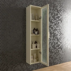 Columna de baño BETA suspendida 1 puerta 175 cm x  35 cm x 22 cm  puerta cristal