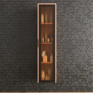 Columna de baño BETA suspendida 1 puerta 175 cm x  35 cm x 22 cm  puerta cristal