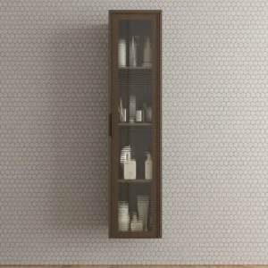 Columna de baño BETA suspendida 1 puerta 175 cm x  35 cm x 22 cm  puerta cristal