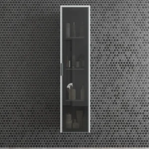 Columna de baño BETA suspendida 1 puerta 175 cm x  35 cm x 22 cm  puerta cristal