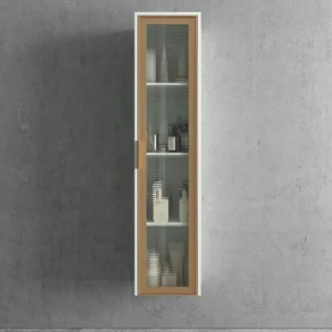 Columna de baño BETA suspendida 1 puerta 175 cm x  35 cm x 22 cm  puerta cristal