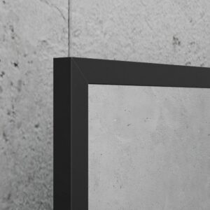 Espejo de baño ALUMINIUM marco negro con luz LED ambiental