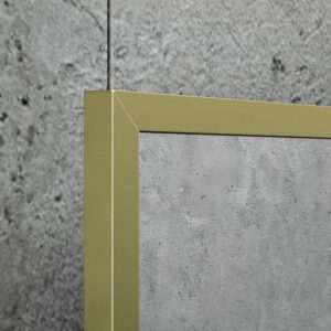 Espejo de baño ALUMINIUM marco oro con luz LED ambiental