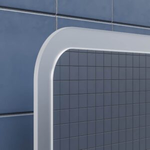 Espejo de baño HYDRA PLUS rectangular con canto arenado con luz LED frontal y ambiental