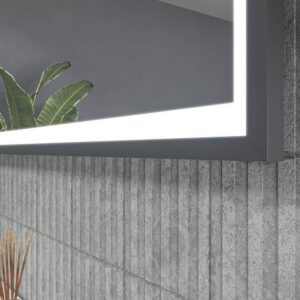 Mueble de baño DUNE suspendido 4 cajones con encimera SOLID SURFACE 2 senos Gris Grafito