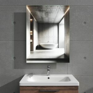 Espejo de baño KAYRA rectangular con luz LED ambiental