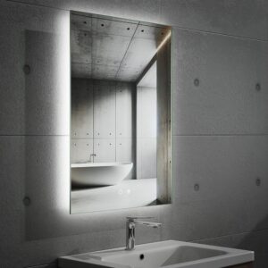 Espejo de baño KAYRA rectangular con luz LED ambiental