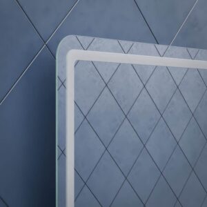 Espejo de baño LYRA rectangular con canto arenado con luz LED frontal