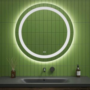 Espejo de baño MIRAK  redondo  con luz LED frontal