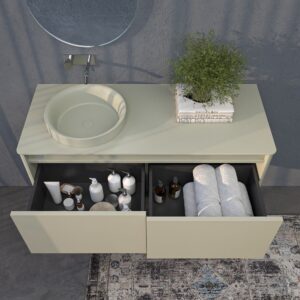 Mueble de baño FUSE suspendido 2 cajones GRIS GUIJARRO