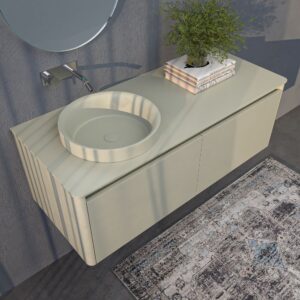 Mueble de baño FUSE suspendido 2 cajones GRIS GUIJARRO