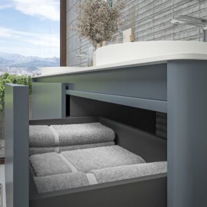 Mueble de baño FUSE suspendido 3 cajones GRIS AZULADO