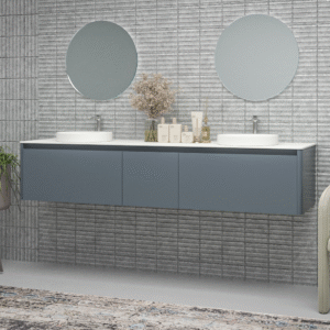 Mueble de baño FUSE suspendido 3 cajones GRIS AZULADO