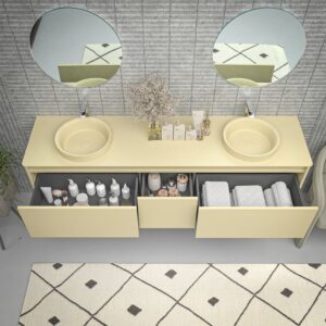 Mueble de baño FUSE suspendido 3 cajones MARFIL