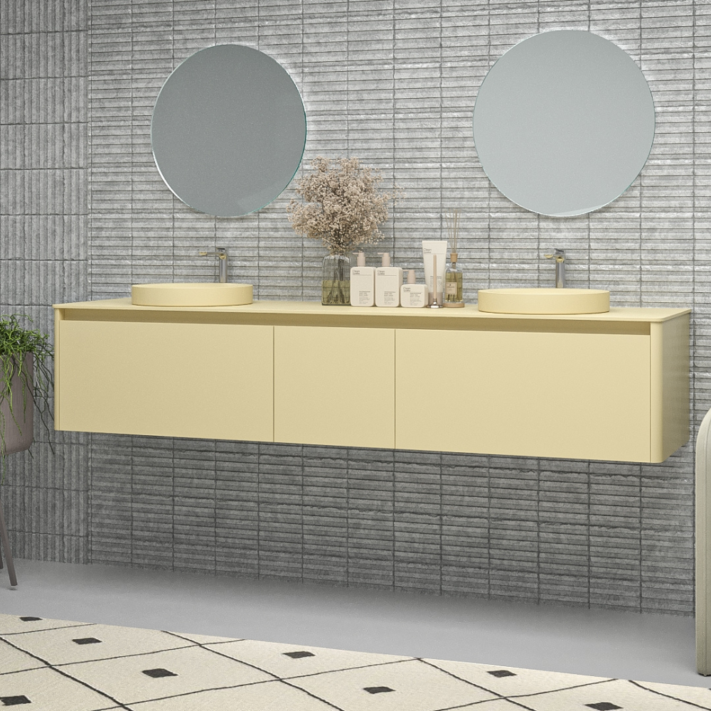 Mueble de baño FUSE suspendido 3 cajones MARFIL - Imagen 3