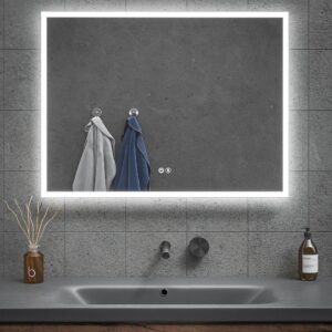 Espejo de baño ORION  con marco termoplastico con luz LED frontal