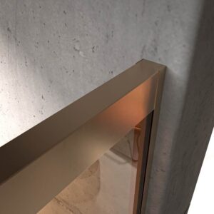 Mampara de ducha NOVUM rectangular 2 fijos - 2 puertas correderas vidrio 6 mm. Parsol bronce ACERO INOXIDABLE Cobre mate