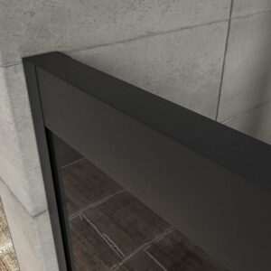 Mampara de ducha NOVUM frontal 1 fijo - 1 puerta corredera vidrio parsol gris 6 mm. GUN METAL