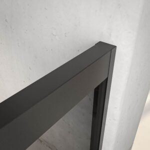Mampara de ducha NOVUM rectangular 2 fijos - 2 puertas correderas vidrio 6 mm. Parsol gris ACERO INOXIDABLE Gun metal