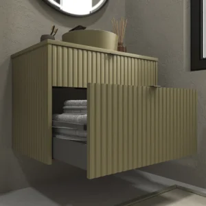 Mueble de baño TREX suspendido 2 cajones VERDE CAÑA