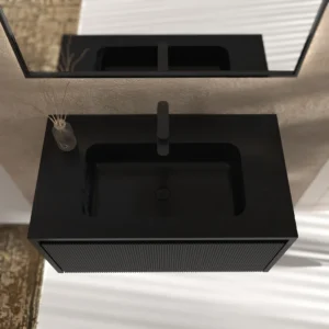 Mueble de baño BINARIO suspendido 1 cajón acabado NEGRO