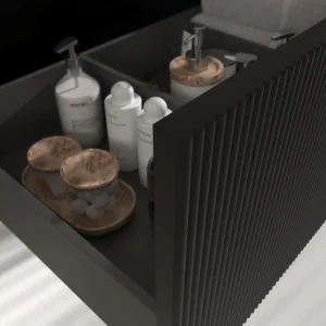 Mueble de baño BINARIO suspendido 1 cajón acabado NEGRO