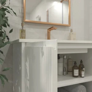 Mueble de baño BLANCA  con patas 2 puertas acabado blanco