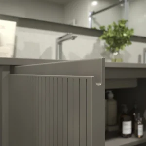 Mueble de baño BLANCA  con patas 4 puertas gris cuarzo