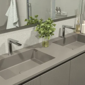 Mueble de baño BLANCA  con patas 4 puertas gris cuarzo