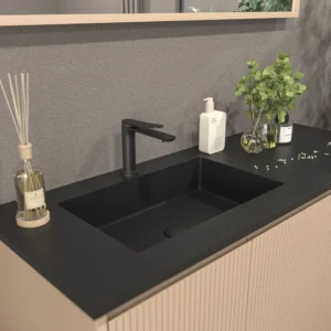 Mueble de baño BLANCA  con patas 3 puertas acabado  moka