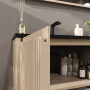 Mueble de baño BLANCA  con patas 3 puertas acabado  moka