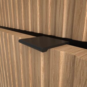 Mueble de baño FLEX con patas 2 cajones/1puerta acabado ROBLE CLARO con lavabo semiencastrado Solid Surface NEGRO
