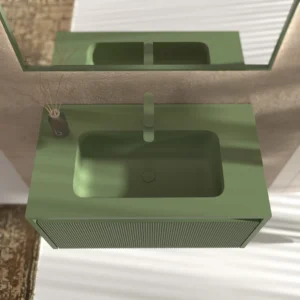 Mueble de baño BINARIO suspendido 1 cajón acabado  VERDE RESEDA