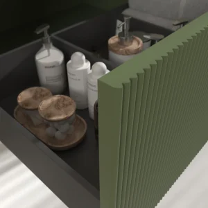 Mueble de baño BINARIO suspendido 1 cajón acabado  VERDE RESEDA