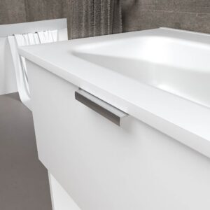 Mueble de baño suspendido 1 cajón- 1 hueco MIREIA  BLANCO  con lavabo porcelana BLANCO