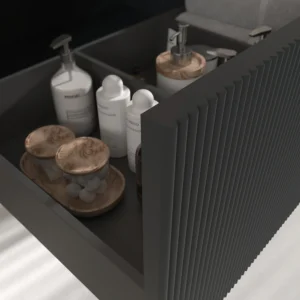 Mueble de baño BINARIO suspendido 1 cajón acabado  ANTRACITA