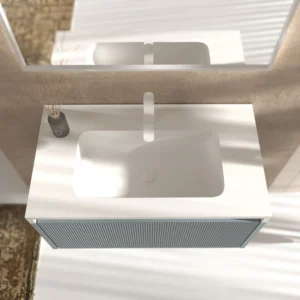 Mueble de baño BINARIO suspendido 1 cajón acabado  GRIS PLATA