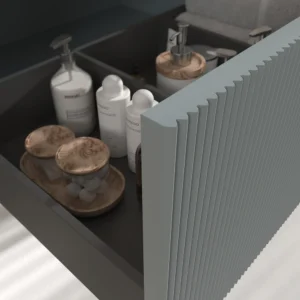 Mueble de baño BINARIO suspendido 1 cajón acabado  GRIS PLATA