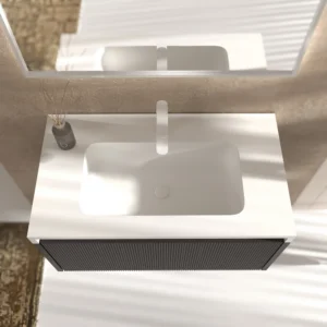 Mueble de baño BINARIO suspendido 1 cajón acabado  MARRON GRISACEO