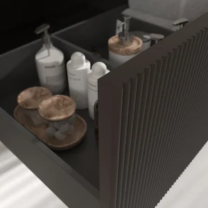 Mueble de baño BINARIO suspendido 1 cajón acabado  MARRON GRISACEO