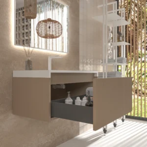 Mueble de baño BINARIO suspendido 1 cajón acabado MOKA