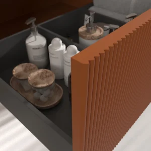 Mueble de baño BINARIO suspendido 1 cajón acabado  PARDO NARANJA